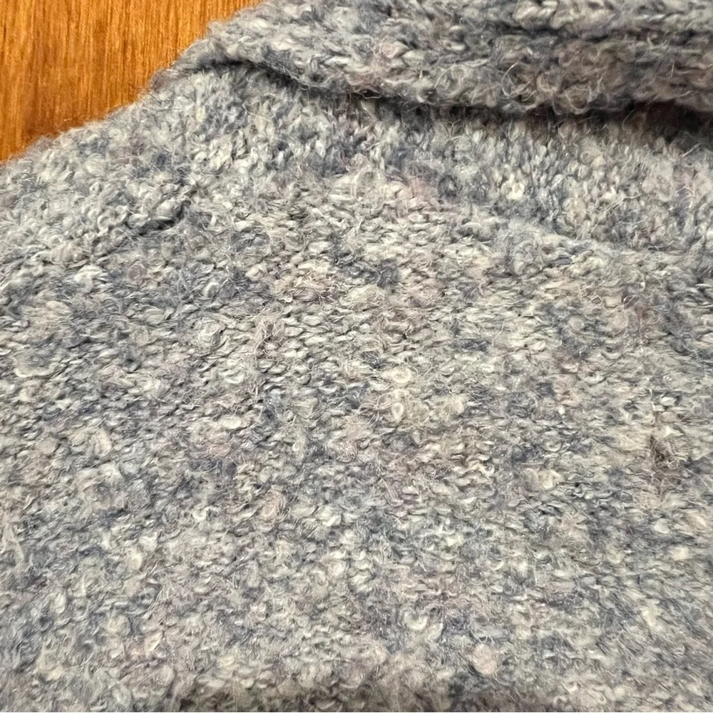 Anthropologie Cardigan Short Sleeve Chunky Knit Open Marled Blue‎ Gray OS - Picture 4 of 7